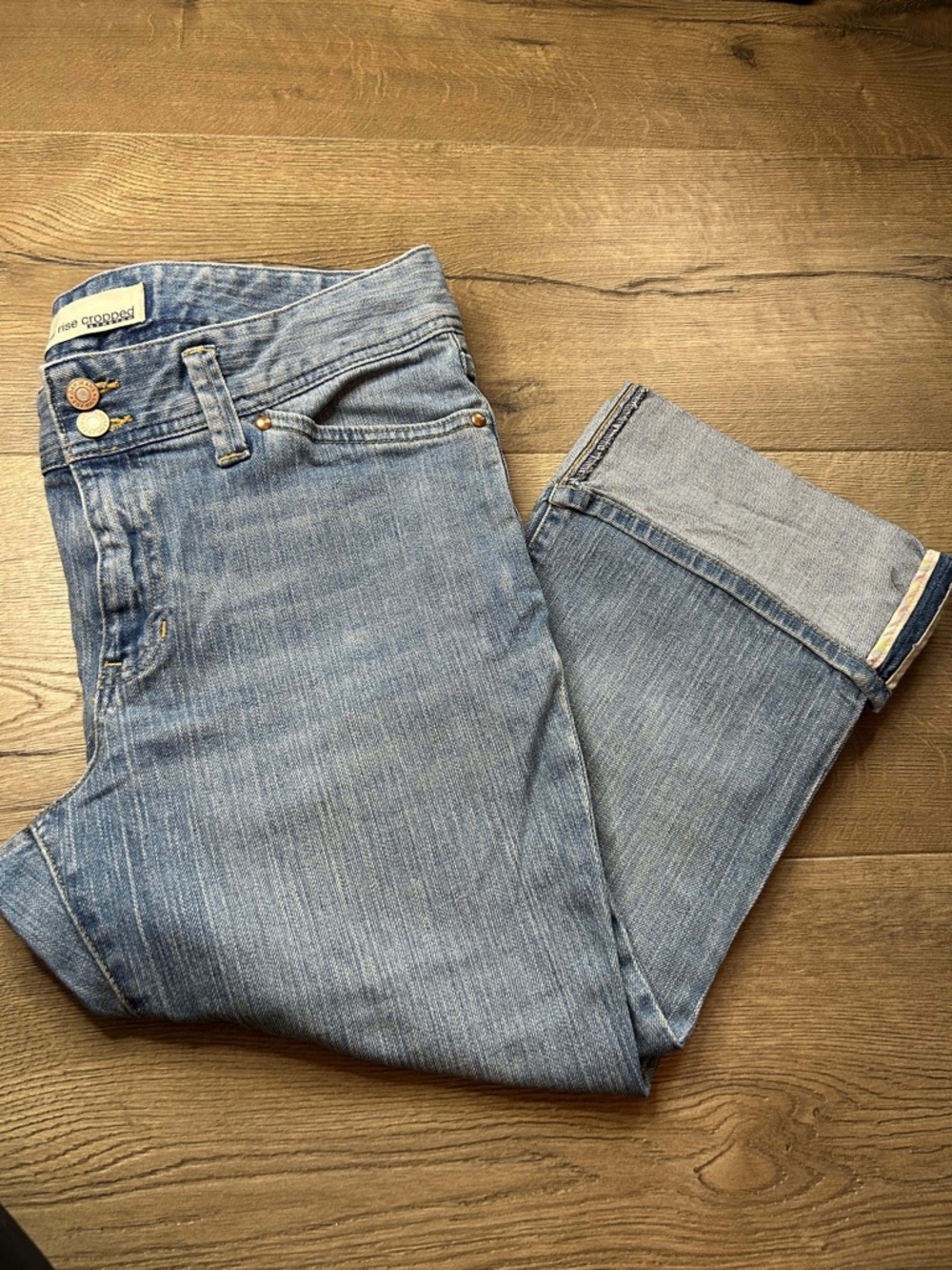 GAP Light Blue Women's Cropped Straight Jeans